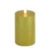 3 in. by 9 in. HGTV Home Collection Flameless Georgetown Pillar Candle, Gold