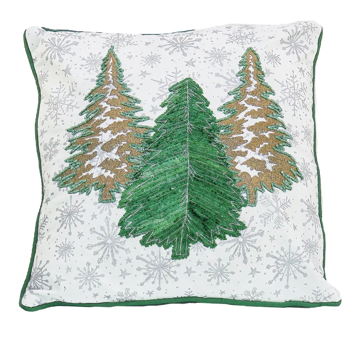 18 in. by 18 in. HGTV Home Collection Embroidered Forest Pillow