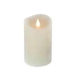 3 in. by 5 in. HGTV Home Collection Flameless Heritage Pillar Candle, Ivory