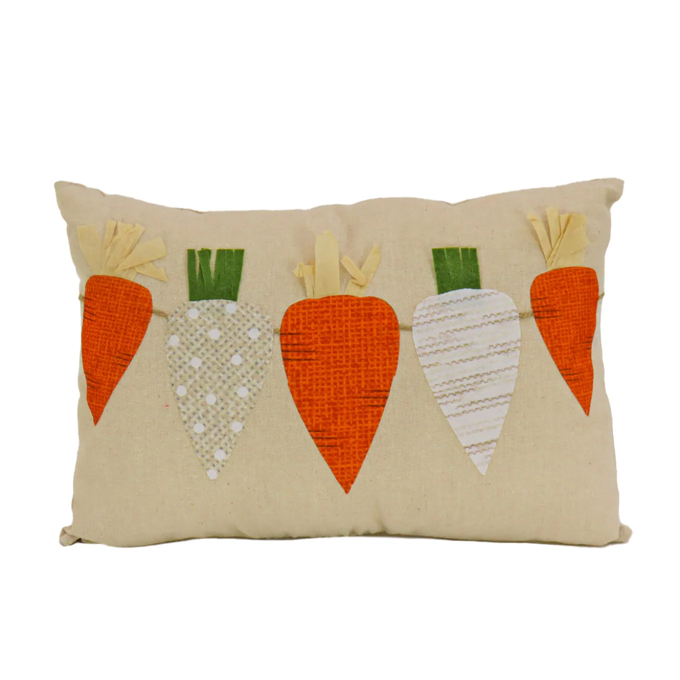 18 in. by 10 in. String of Carrots Easter Decorative Pillow