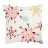 18 in. by 18 in.Velvet Snowflake Embroidery Pillow