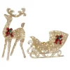 48 in. Champagne Reindeer Pulling 38 in. Sleigh