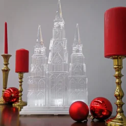 17 in. Christmas Cathedral Decoration with White LED Lights