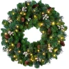 24 in. Crestwood Gold Spruce Wreath with Clear Lights