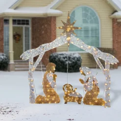 55 in. Crystal Splendor Prelit Nativity Set