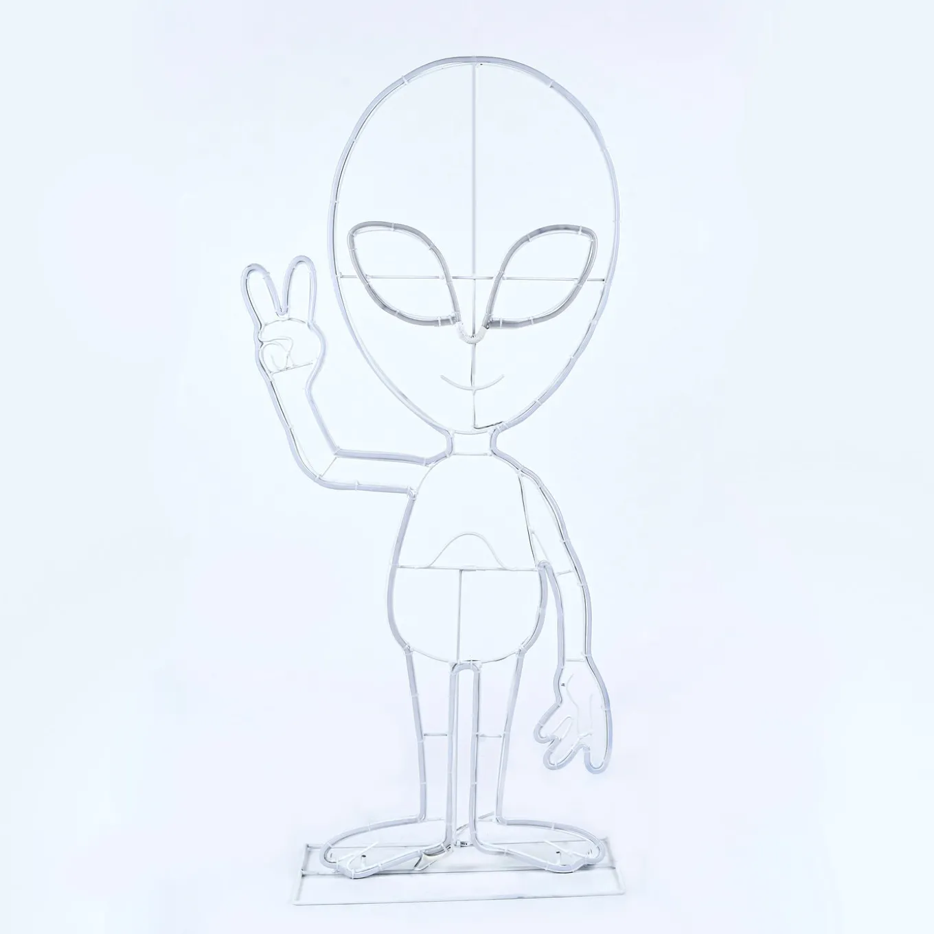 40 in. 2D Alien with Neon Green and Orange LED Lights