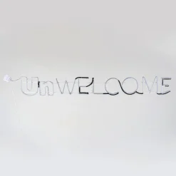 50 in. 2D Neon UnWELCOME Sign with Orange & Green LED Lights