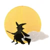 35 in. 2D Tinsel Witch on Broomstick with LED Lights