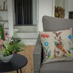 16 in. Easter Bunny with Carrots Decorative Pillow