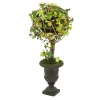 26 in. Easter Single Topiary Ball in a Urn Decorated with Pastel Eggs and Flower Blooms