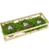 17 in. Easter Triple Nest Table Decoration Decorated with Pastel Eggs, and Wooden Box