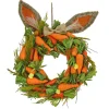 16 in. Easter Wreath Decorated with Carrots and Leafy Greens