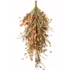 30 in. Fall Teardrop Decoration with Seed Stalks, Straw Fronds, Assorted Leaves