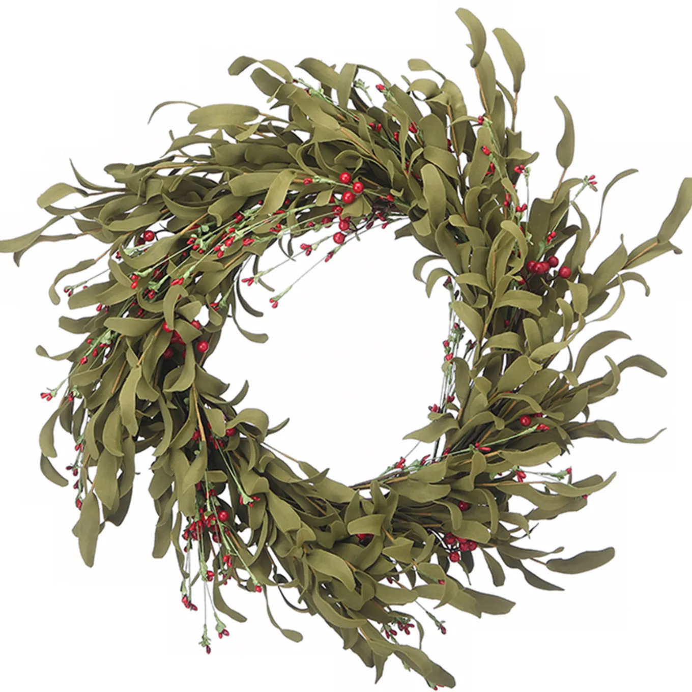 22 in. Fall Wreath with Assorted Grass, Berry Clusters