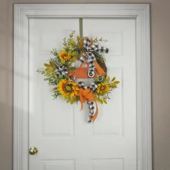26 in. Fall Wreath with Sunflowers, Twig, Car and Bow