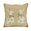 16 in. Floral Easter Bunny Decorative Pillow