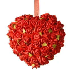 7 in. Floral Red Roses Heart