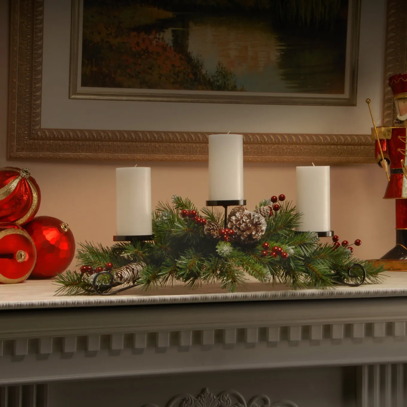 30 in. Frosted Berry Frosted Berry Centerpiece and Candle Holder