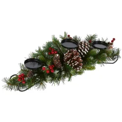 30 in. Frosted Berry Frosted Berry Centerpiece and Candle Holder