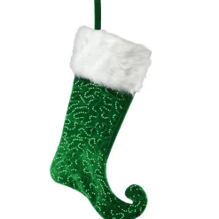 21 in. General Store Collection Jester Style Green Stocking