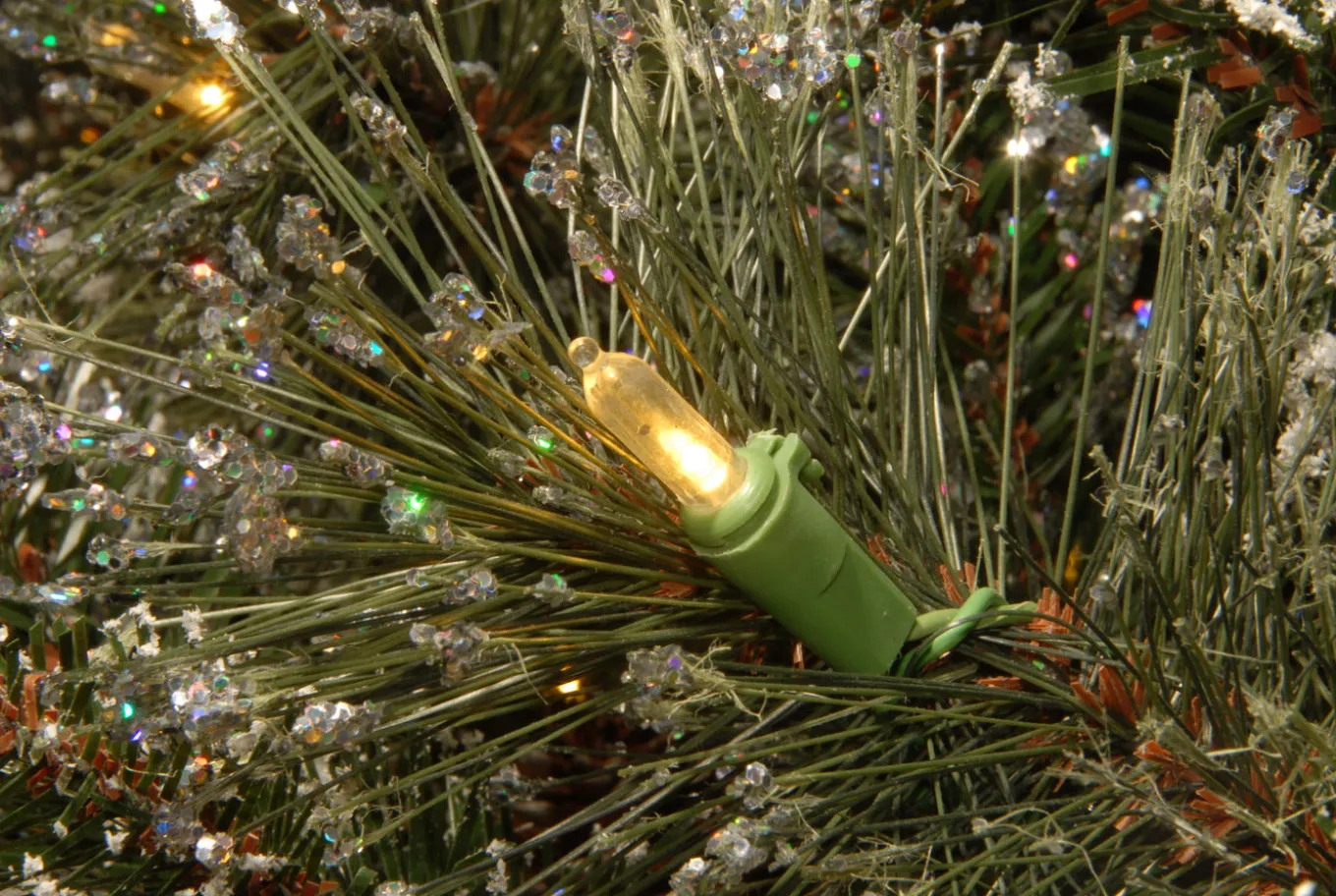 10 in. Glittery Bristle Pine Sleigh with LED Lights