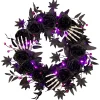 24 in. Halloween Bad to the Bone Wreath with LED Lights