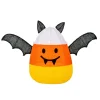 27 in. Halloween Candy Corn Bat Outdoor Lawn Decoration with LED Lights