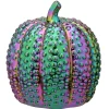 10 in. Halloween Ceramic Iridescent Purple Pumpkin Decoration