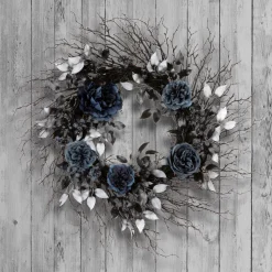 24 in. Halloween Deadwood and Roses Wreath