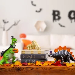 10 in. Halloween Dinosaur with Jack-O-Lantern Tabletop Decoration
