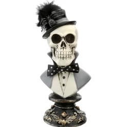 10 in. Halloween Male Skeleton Bust Decoration