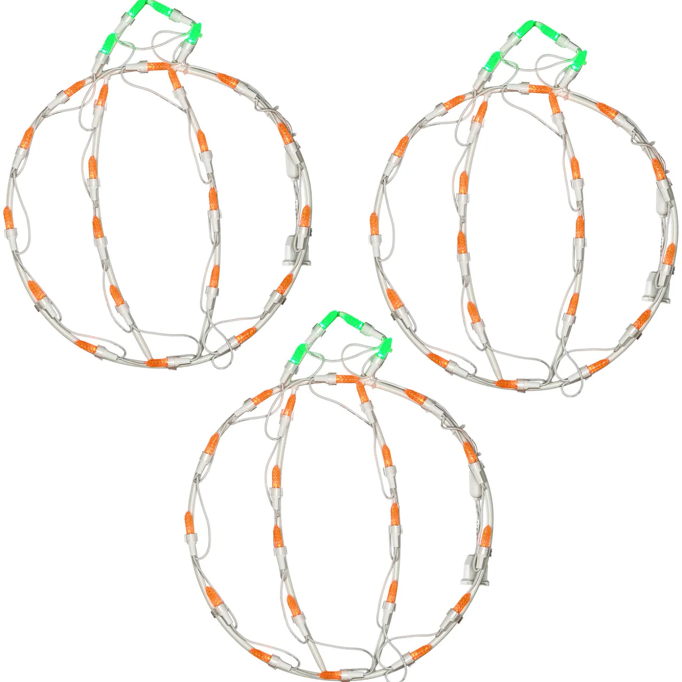 14 in. Halloween Mini Pumpkin Trio Lighted Sign Decoration with LED Lights