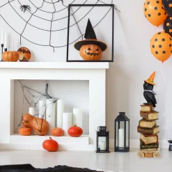 32 in. Halloween Owl on Stacked Books Tabletop Decoration