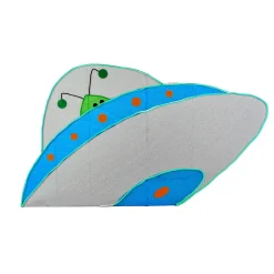 35 in. Halloween Pre-Lit Alien Spaceship Outdoor Lawn Decoration with LED Lights