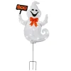 31 in. Halloween Pre-Lit Boo Ghost Lawn Decoration with LED Lights