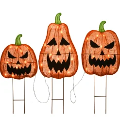 26 in. Halloween Pre-Lit Jack-O-Lantern Garden Stakes