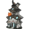 18 in. Halloween Pre-Lit Multilevel Haunted House Decoration with LED Lights