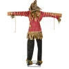 76 in. Halloween Pre-Lit Sound Activated Animated Spooky Scarecrow with LED Lights