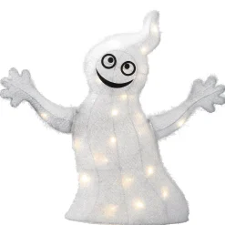 18 in. Halloween Pre-Lit White Ghost Outdoor Decoration with LED Lights