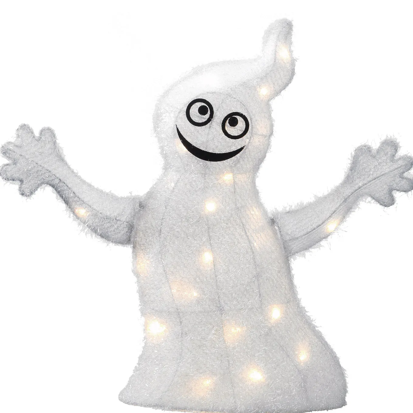 18 in. Halloween Pre-Lit White Ghost Outdoor Decoration with LED Lights
