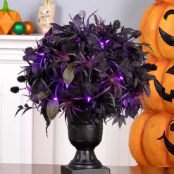 24 in. Halloween Scare in the Air Halloween Potted Plant with LED Lights