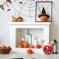 11 in. Halloween Single Eye Metal Pumpkin Decoration