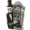 12 in. Halloween Skeleton Holding a Tombstone Decoration