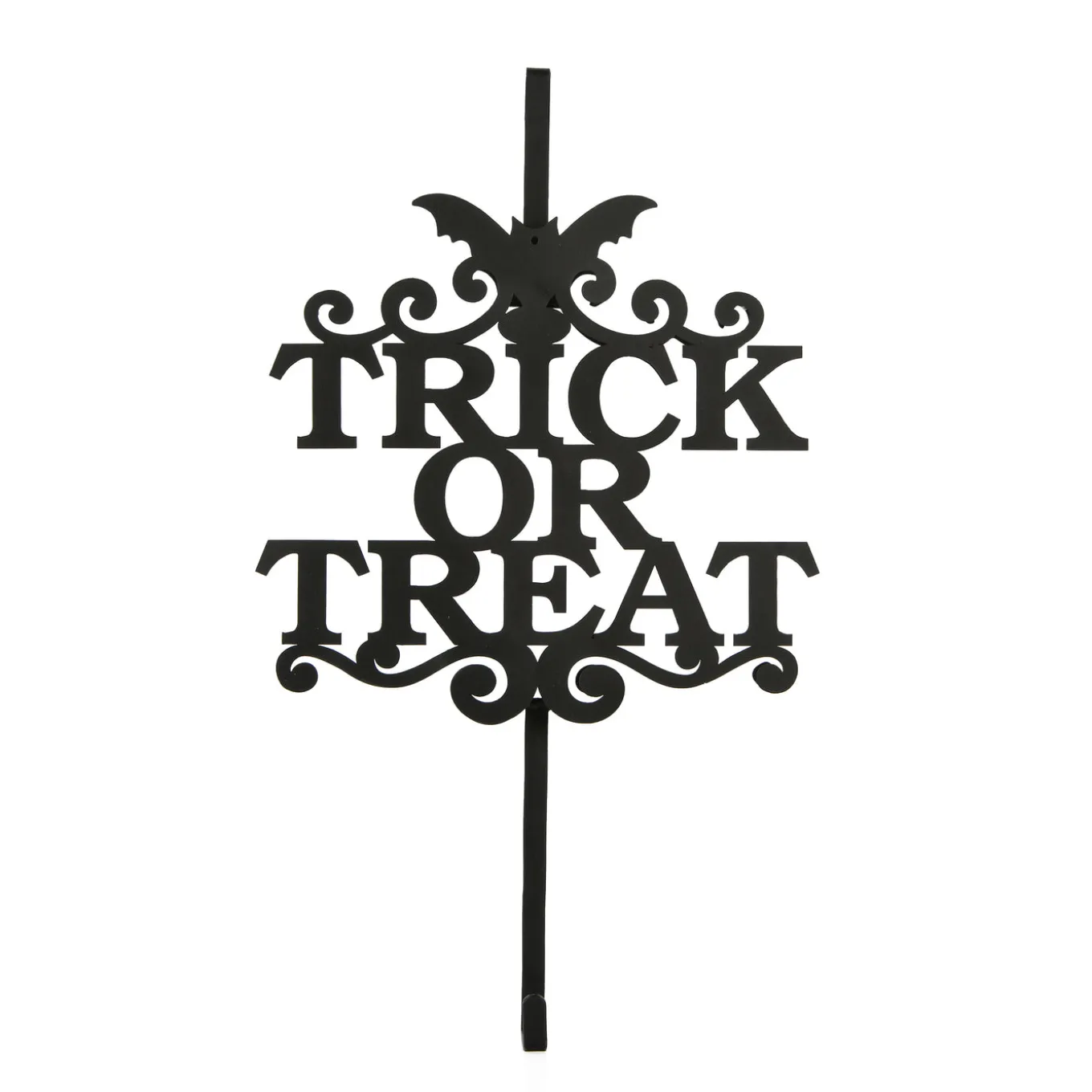 19 in. Halloween Trick or Treat Metal Wreath Hanger