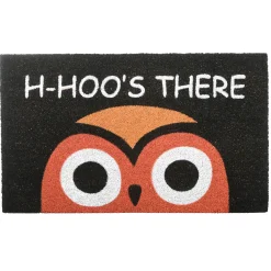 30 in. Halloween WHOS THERE Owl Doormat Decoration