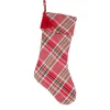 20 in. HGTV Home Collection Bias Cut Red Plaid Stocking