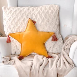 16 in. HGTV Home Collection Star Shape Pillow, Yellow