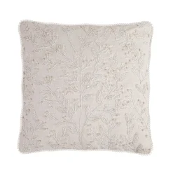 18 in. HGTV Home Collection White Boho Christmas Pillow