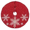 52 in. HGTV Home Collection Red Tree Skirt with Snowflake Embroidery and White Dots