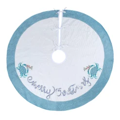 52 in. HGTV Home Collection Embroidered Coastal Colors Tree Skirt